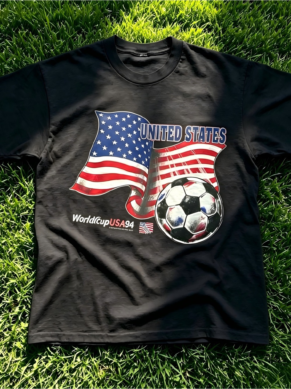 90s USA World Cup Soccer black Women Men T-shirt unisex